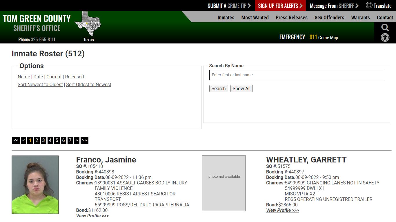 Inmate Roster - Current Inmates Booking Date Descending ...